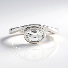 Anello in argento con Topazio Bianco