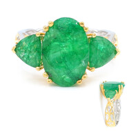 Zilveren ring met een put D8 smaragd (Gems en Vogue)