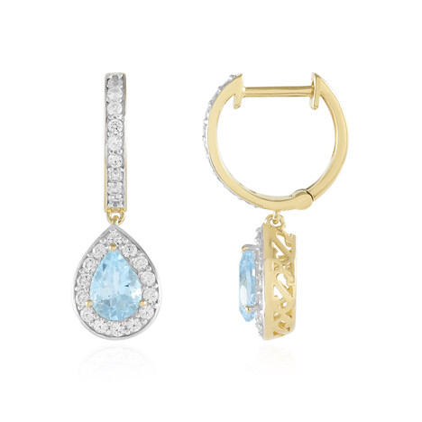 Pendientes en plata con Topacio azul cielo