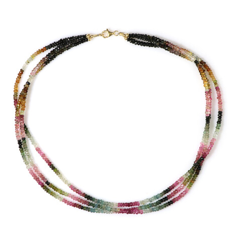 Zilveren halsketting met toermalijnen