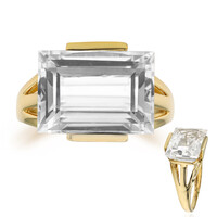 Gouden ring met een witte kwarts (CIRARI)