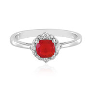 Anello in argento con Opale Rosso dell'Etiopia