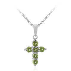 Burmesischer Peridot-Silberhalskette