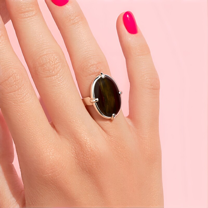 Petrified Wood Silver Ring