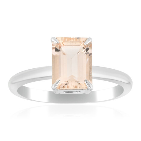 Bague en argent et Morganite du Brésil