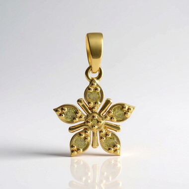 Ciondolo in argento con Diamante Giallo I3