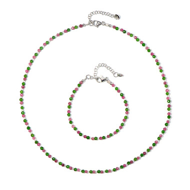 Parure in argento con Tormalina Rosa