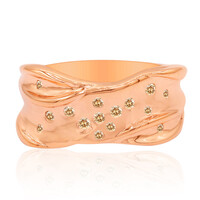 Gouden ring met SI1 Argyle Rose De France Diamanten