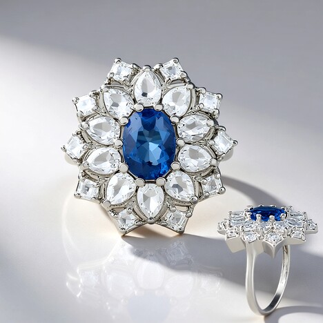 Anello in argento con Fluorite Cangiante