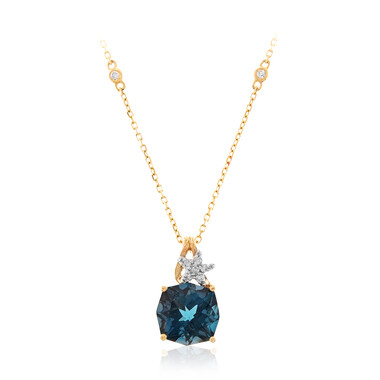 Londonblauer Topas-Goldhalskette (Smithsonian)