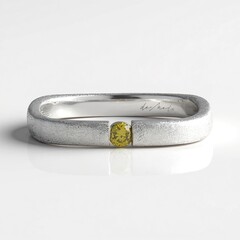 Anello in argento con Diamante Giallo I2 (de Melo)