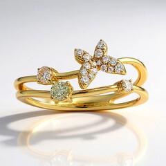 Anello in oro con Diamante Fancy SI2