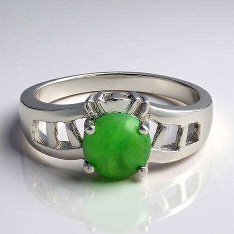 Anello in argento con Crisoprasio Imperiale