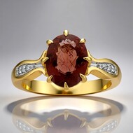 Anello in oro con Apatite Rossa
