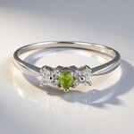 Anello placcato in platino con Tormalina Cuprian