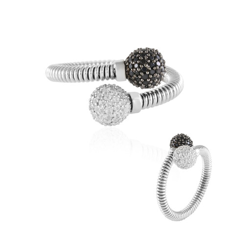 Anillo en plata con Espinela negra (SUHANA)