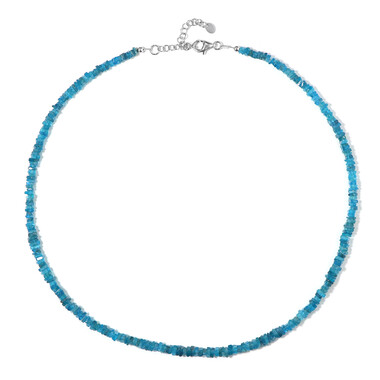 Neonblauer Apatit-Silberhalskette