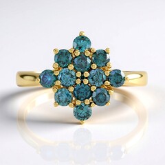 Anello in argento con Diamante Blu I2
