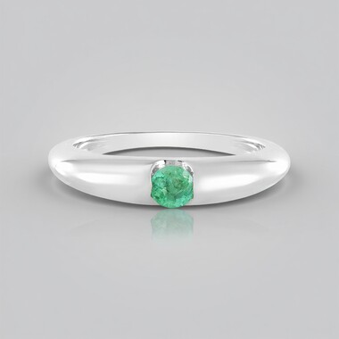 Colombian Emerald Silver Ring