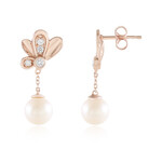 White Freshwater Pearl Silver Earrings (Adela Silber)