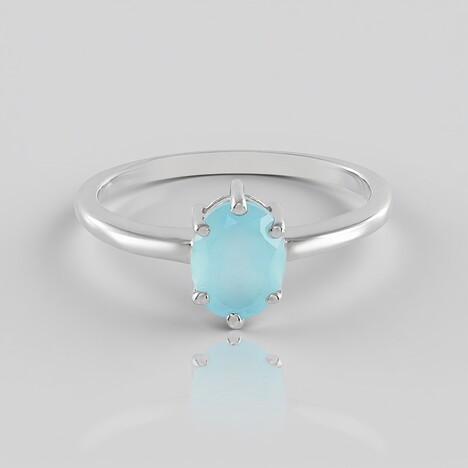 Anello in argento con Calcedonio Acqua