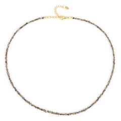 Zilveren halsketting met Champagne Diamanten