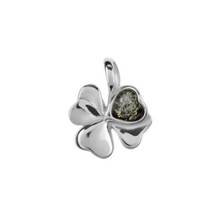 Pendentif en argent et Ambre vert de Baltique