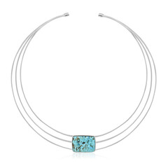 Blauer Kingman Mohave-Türkis-Silberhalsreif (Jones Lee)