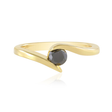 Schwarzer Brillant-Silberring