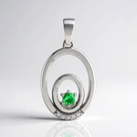 Ciondolo in argento con Tsavorite AAA del Kenia