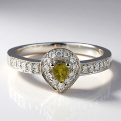 Anello placcato in platino con Tormalina Cuprian