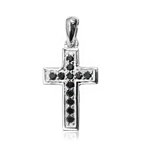 Schwarzer Diamant-Silberanhänger