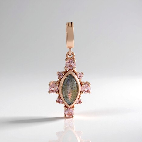 Ciondolo in argento con Labradorite rosa Maniry