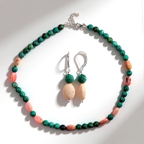 Parure en argent et Opale rose