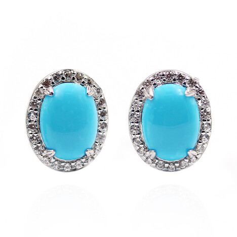 Boucles d'oreilles en argent et Turquoise Sleeping Beauty (Faszination Türkis)