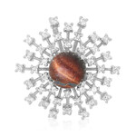 Rotes Tigerauge-Silberanhänger