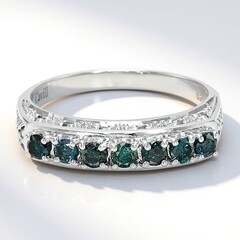 Anello placcato in platino con Diamante Fancy