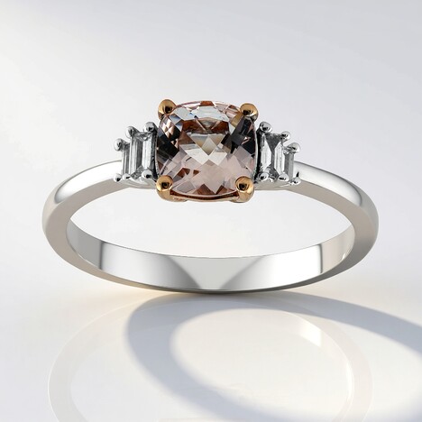 Anello in oro con Morganite AAA