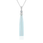 Aqua Chalcedony Silver Necklace (KM by Juwelo)