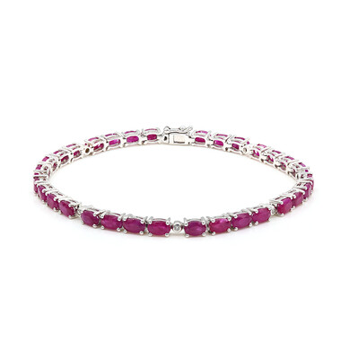 AAA-Mosambik-Rubin-Silberarmband