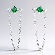 Pendientes en plata con Tsavorita de Tanzania