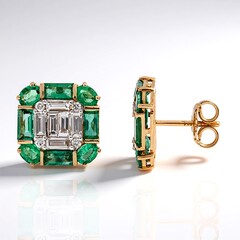 Orecchini in oro con Smeraldo Zambia AAA