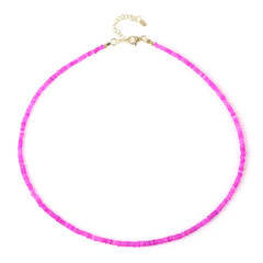 Collier en argent et Opale rose d'Éthiopie