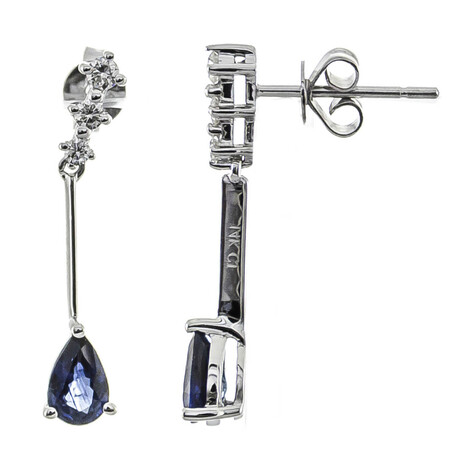 Blauer Ceylon-Saphir-Goldohrringe