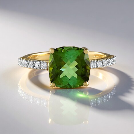 Anello in oro con Tormalina Verde Brasiliana (SUHANA)