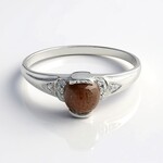 Anello da uomo placcato in platino con Scapolite Occhio di Gatto