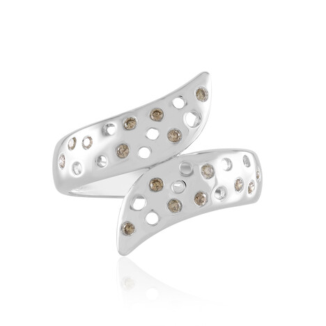 I2 Champagne Diamond Silver Ring (de Melo Essence)
