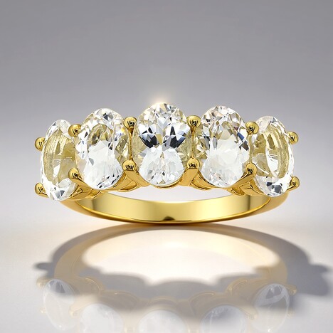 Anello in oro con Danburite Rosa del Messico