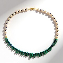 Collana in argento con Malachite (Riya)