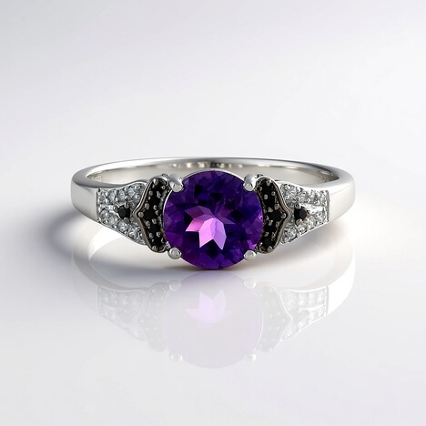 Anello in argento con Ametista Zambiana